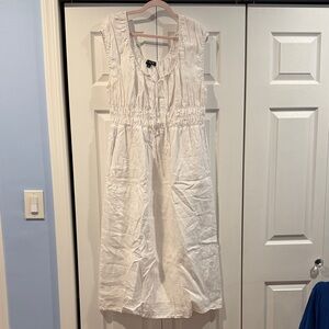 J. Crew White Midi Linen Dress